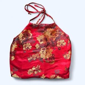 Floral satin halter top size small or medium